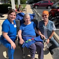 Community visit with residents and supporters
