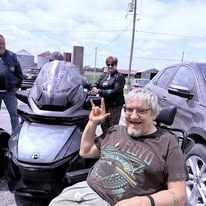 Community member enjoying the motorcycle gathering
